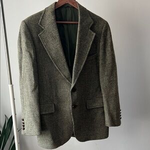 Vintage handwoven classic 100% wool Classic Houndstooth Blazer